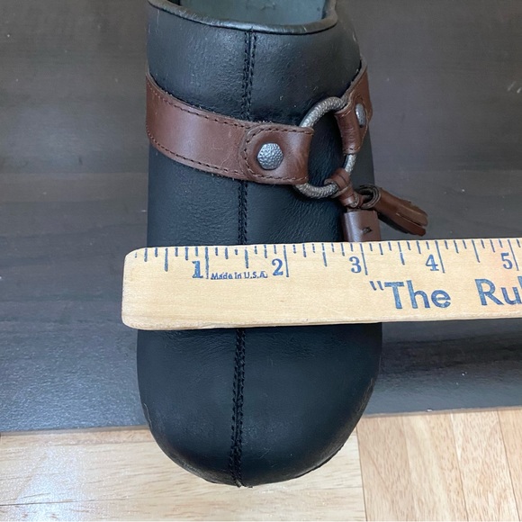 DANSKO “Shandi” Black Nubuck Leather Biker Harness Tassel Clog Size 41 10.5-11US - Picture 8 of 16